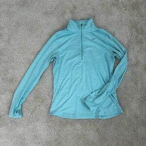Nike Dri-Fit Quarter Zip Jacket Sweater Aqua EUC